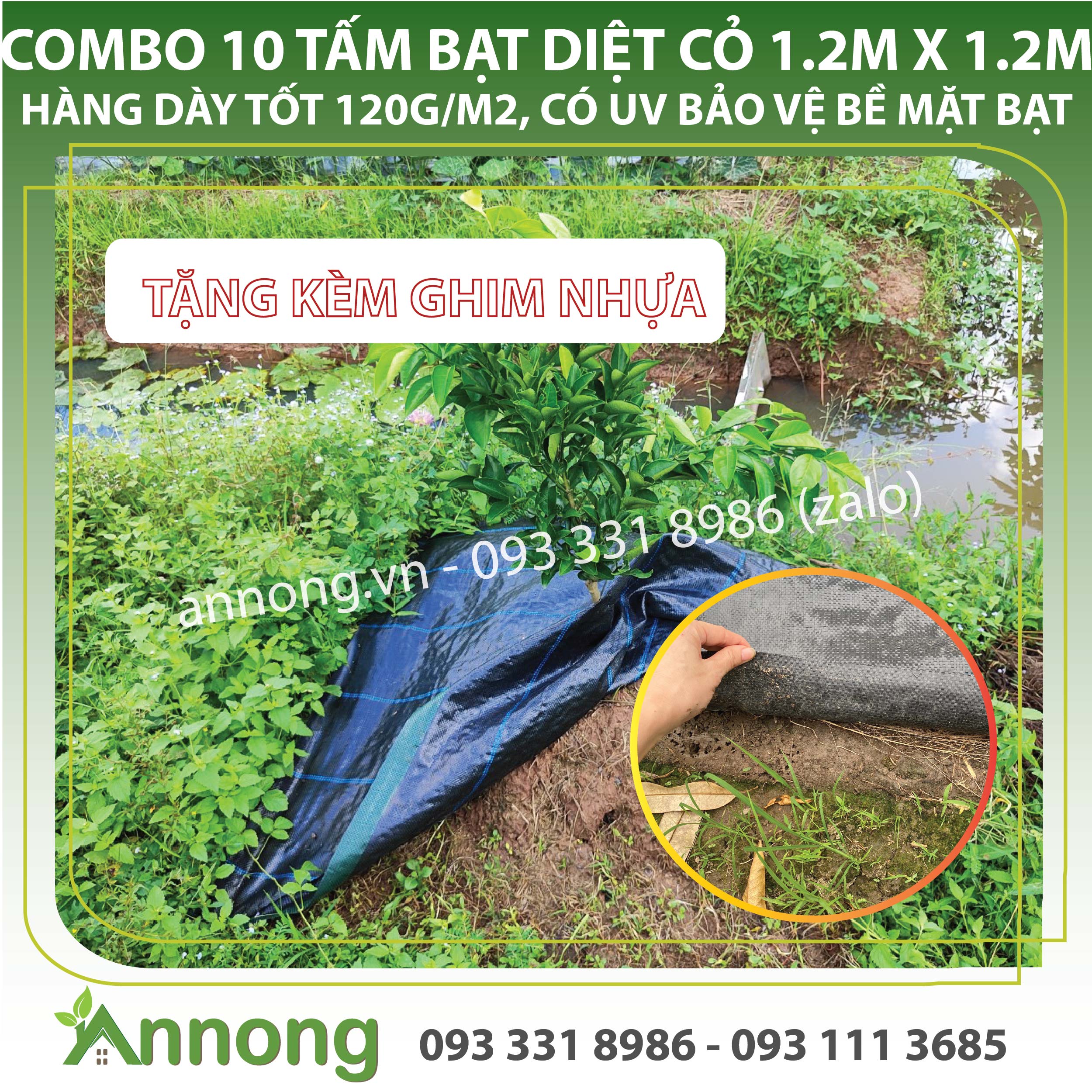 Combo 10 tấm bạt phủ đất chống cỏ dại