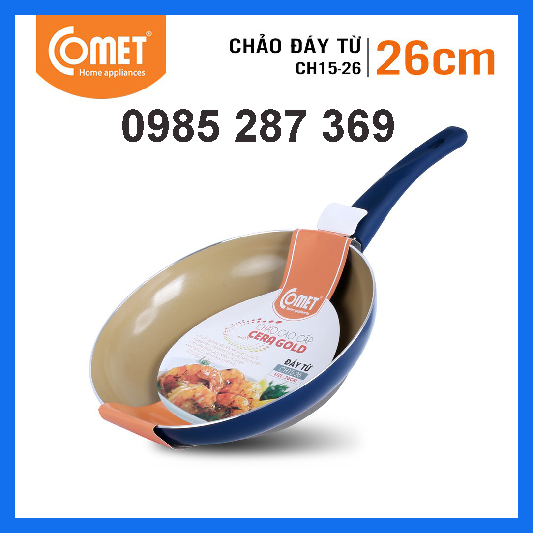 Chảo chống dính cao cấp đáy từ 26cm comet. chảo bếp từ - ch15-26 size 26cm