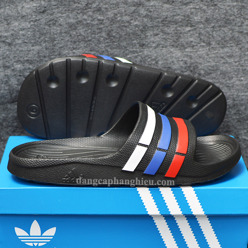 Dép Thể Thao Adidas Nam Nữ Duramo màu đen sọc trắng dương đỏ