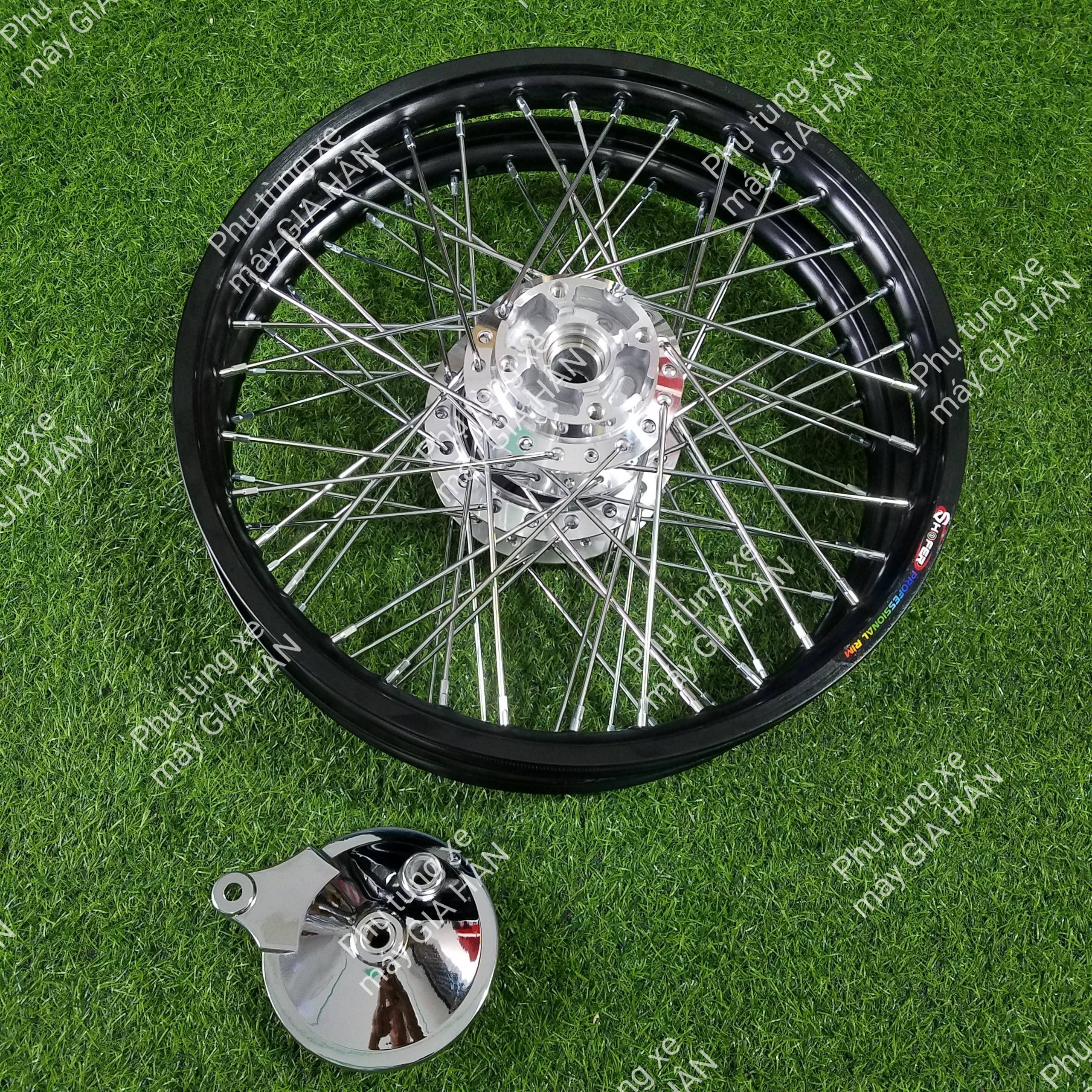 Bánh căm wave đùm mạ crom căm mạ crom niềng nhôm thái màu đen và bạc full má đùm sau như hình msp 0205