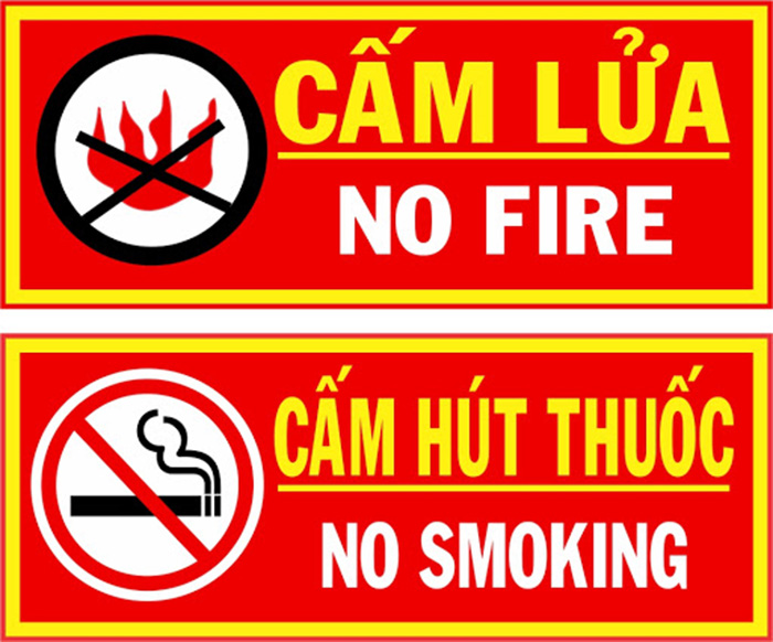 Bảng cấm lửa cấm thu-ốc pccc