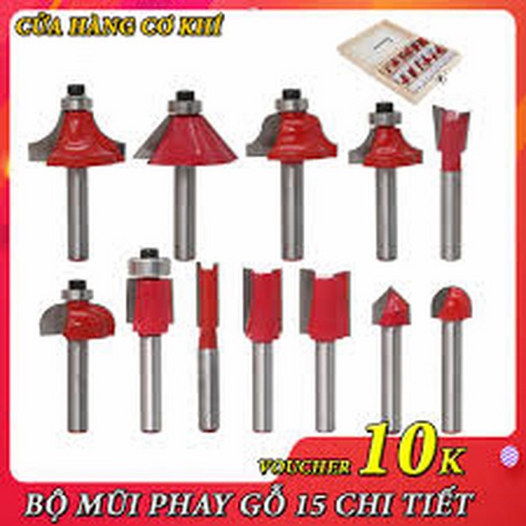 Bộ mũi -phay gỗ 12 món độc đáo