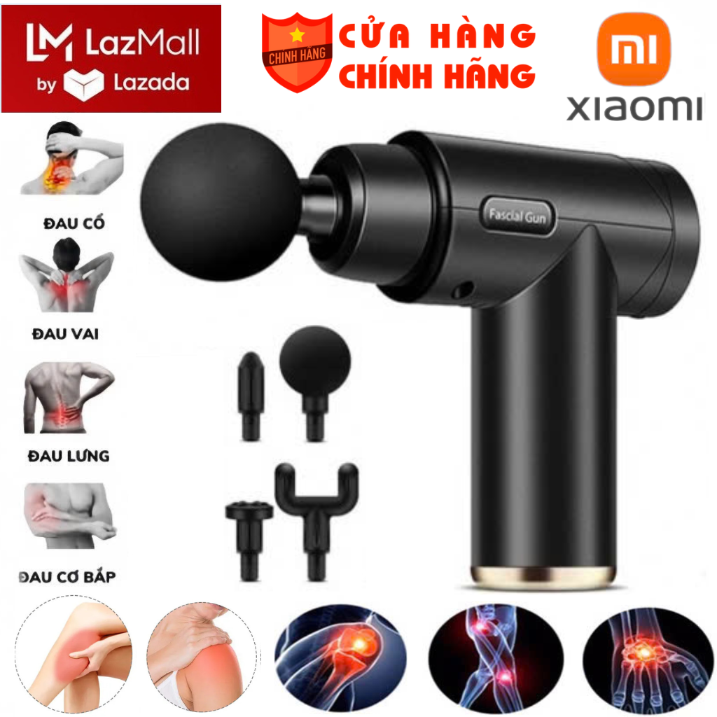 (Xiaomi Siêu Sale Giờ Vàng) Chính Hãng Xiaomi Máy Massage Cầm Tay Mini Công Nghệ Xiaomi ,Súng Massage Cầm Tay Mini Gun 802 Nhật Bản 6 Cấp Độ 4 Đầu Massage Chuyên Sâu, Máy Massage Fascial Gun Giảm Nhanh Nhức Cơ -Ngăn Mỏi Cơ, Tăng Cường Tuần Hoàn Máu