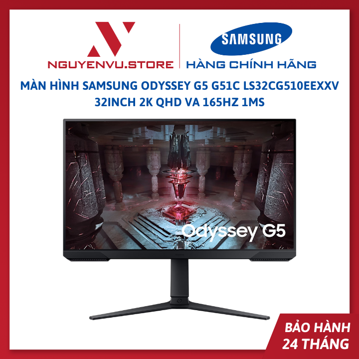 Màn hình samsung odyssey g5 g51c ls32cg510eexxv 32inch / ls27cg510eexxv 27inch 2k qhd va 165hz 1ms - hàng chính hãng