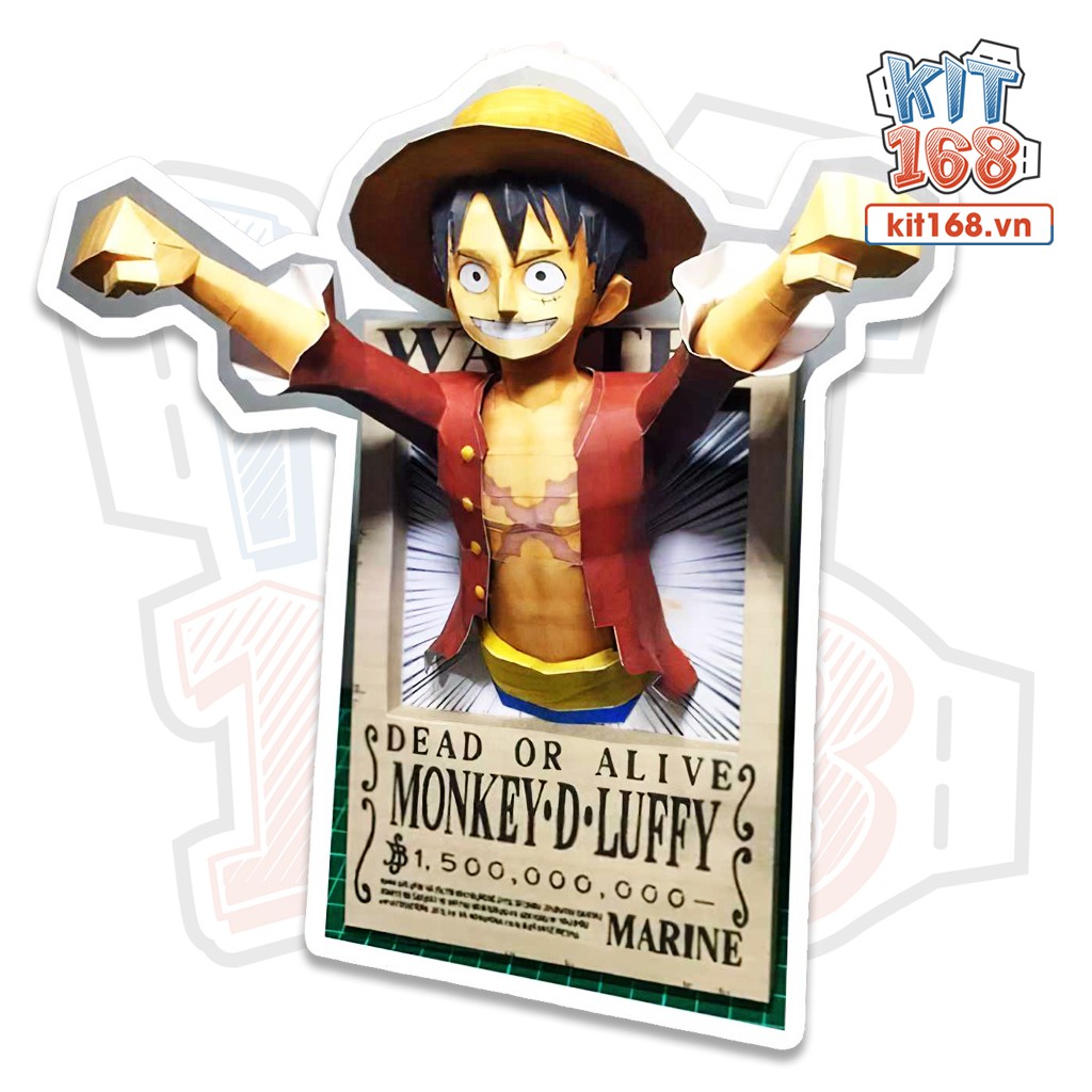 Mô hình giấy Anime 3D Truy nã Luffy One Piece