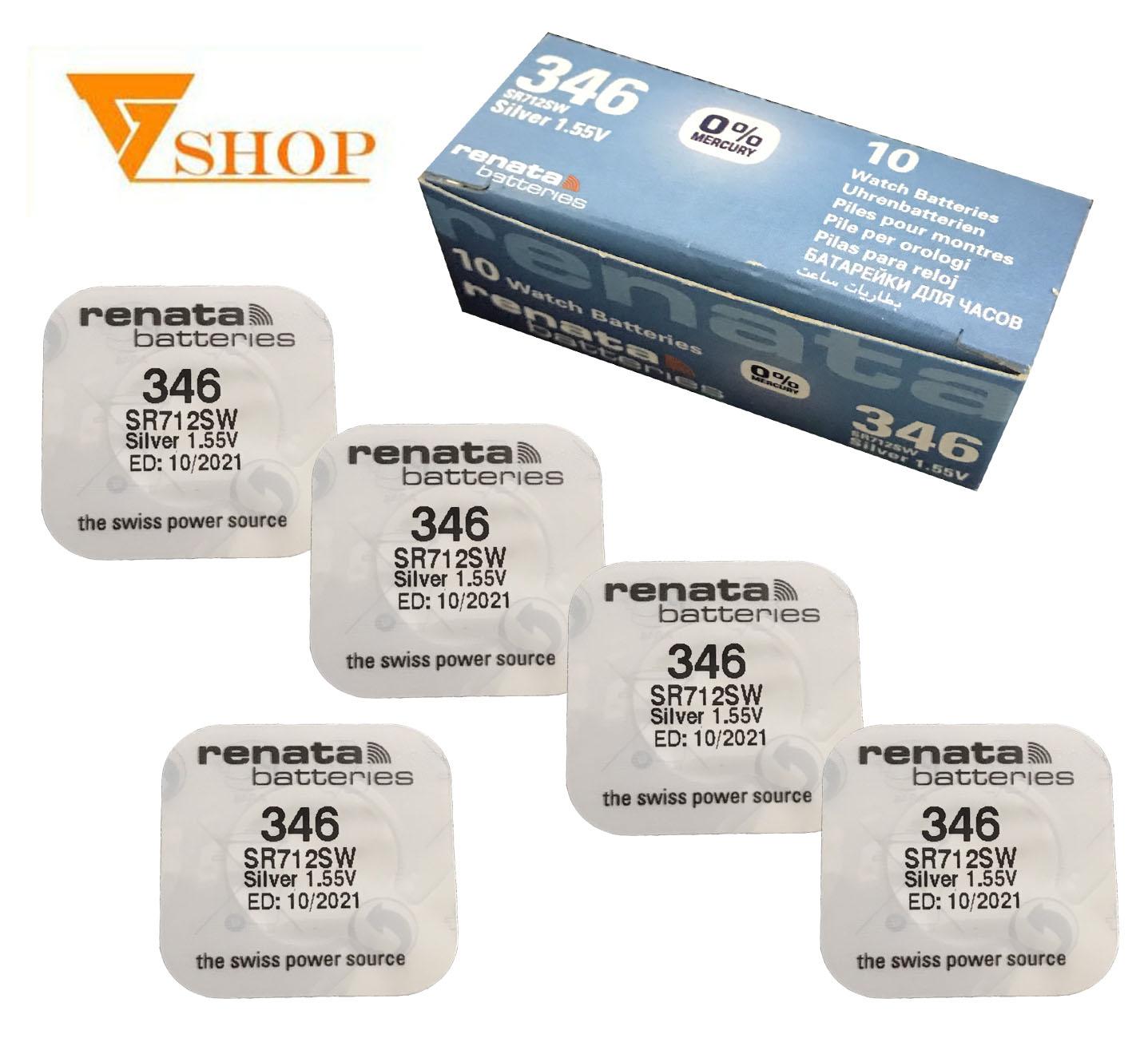Com bo 2 vỉ pin sr712sw renata 1,55v. pin 346