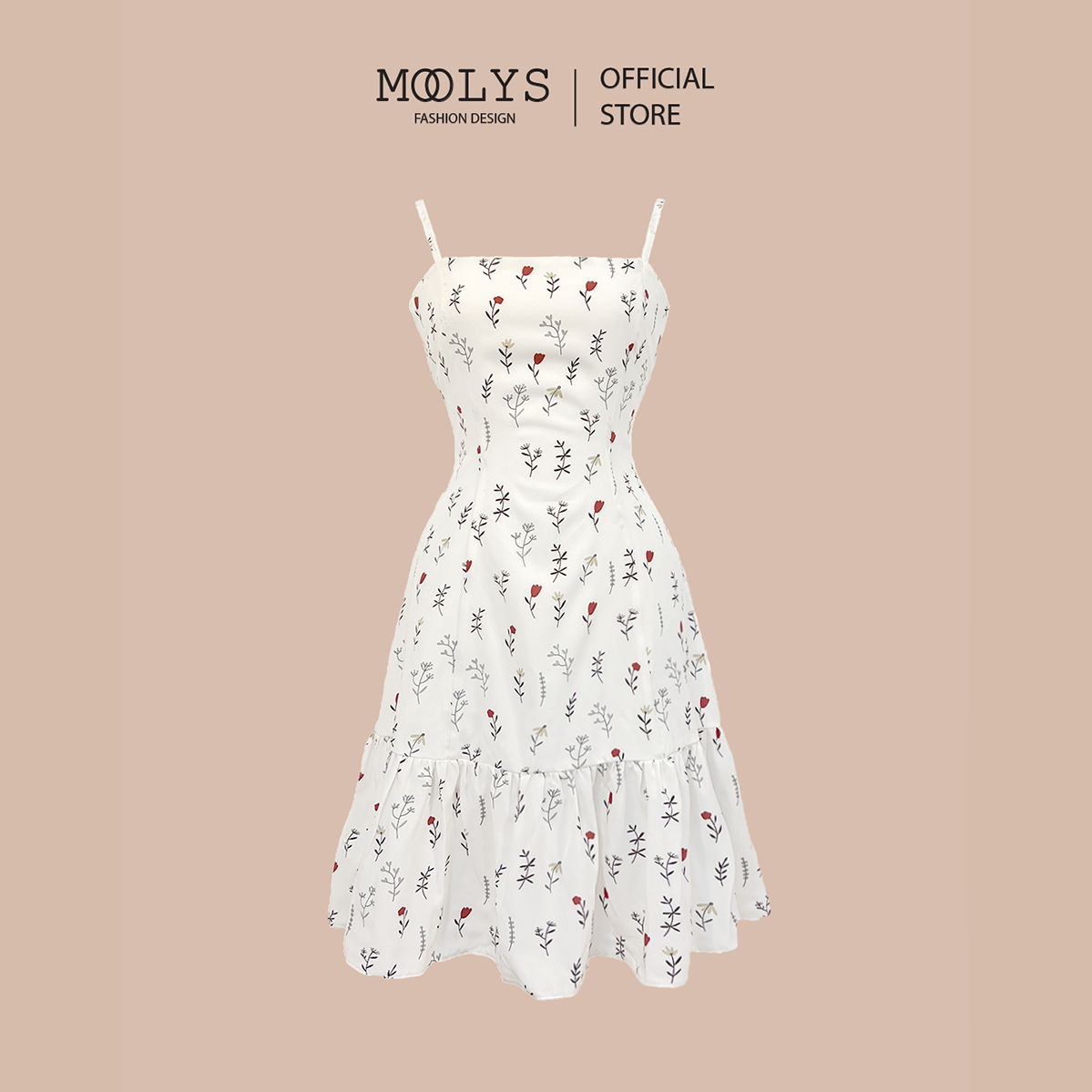 Đầm hai dây hoa nhí dễ thương moolys md028
