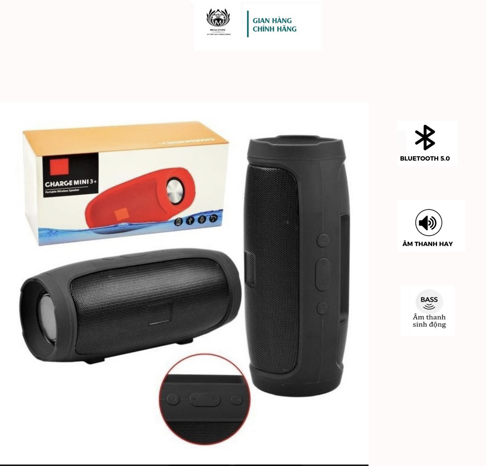 Loa bluetooth Mini 3+ cắm được usb và thẻ nhớ - Bảo Hành 12 Tháng