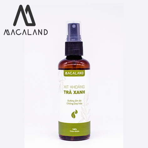 Xịt khoáng tinh dầu Trà Xanh và Nha đam 100ml MACALAND cấp ẩm tức thì an toàn mọi loại da