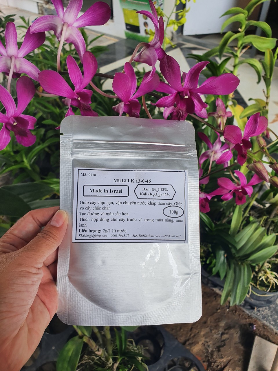 Phân bón multi k 13-0-46 - - túi zip tách chiết gói 100g -cung cấp đạm và kali - mai huy