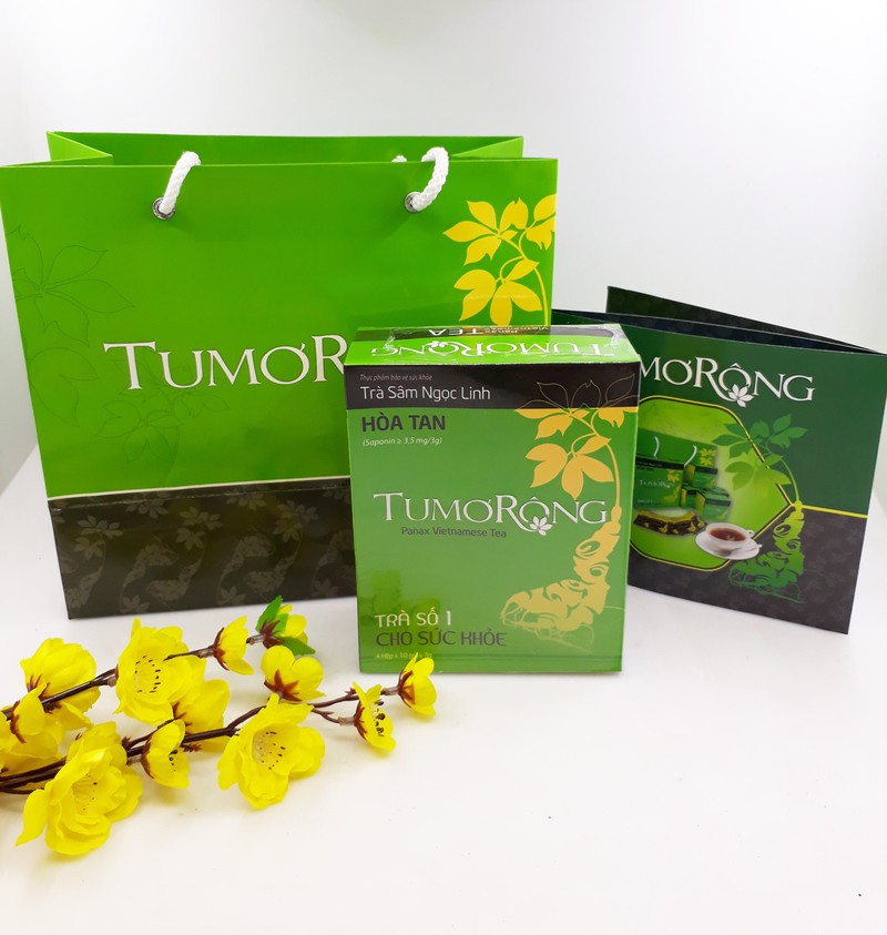 Set of 2 Boxes of Ngoc Linh Tumorong Ginseng Tea Including 80 Instant Packets of 3 Grams / 1 Packet - Health Nourishing