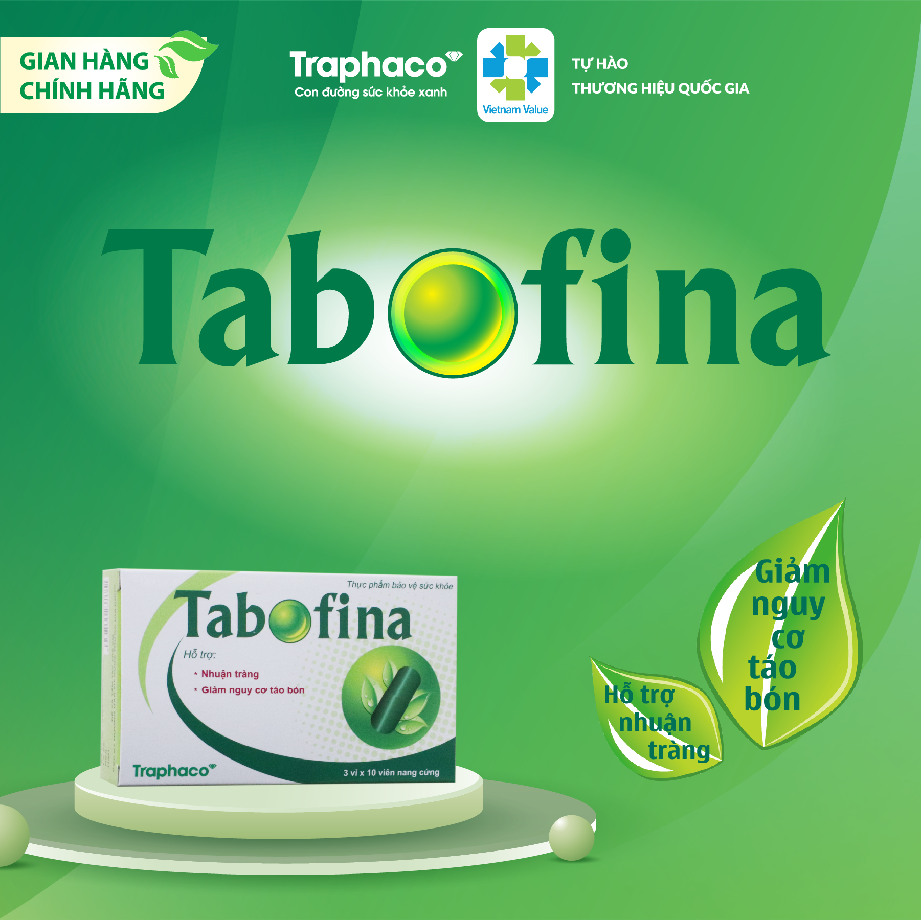 TABOFINA- NHUẬN TRÀNG - GIẢM NGUY CƠ TÁO BÓN