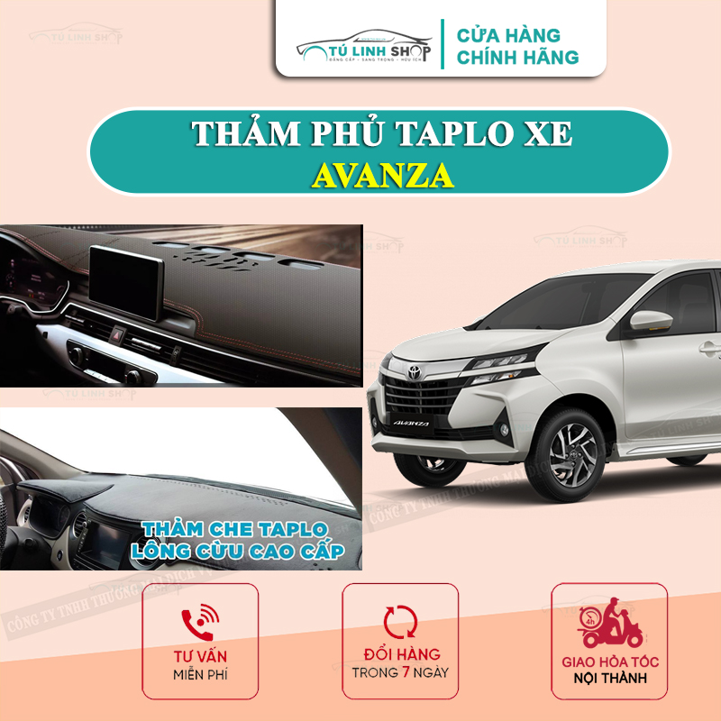 Thảm taplo Avanza chính hãng MINCAR hoặc bằng lông Cừu 3 lớp và Da Cacbon