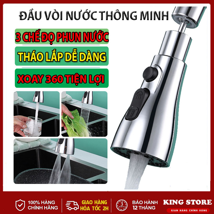 Đầu nối vòi tăng áp, đầu nối vòi nước thông minh có 3 chế độ nước, đầu vòi rửa chén tăng áp, đầu vòi rửa chén xoay 360 độ, đầu nối vòi nước đa năng, đầu vòi tăng áp rửa chén