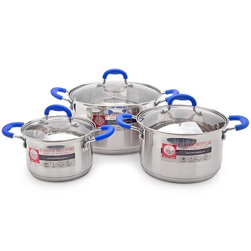 Bộ 3 nồi inox 5 đáy Elmich Smartcook SMR3 2355961 (đường kính 16/20/24 cm)