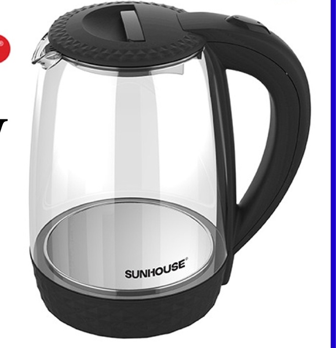 Ấm đun nước siêu tốc thủy tinh sunhouse 1.8 l shd1215 - thiết kế sang trọng, công suất 1800w, bảo hành 12 tháng, ấm siêu tốc, ấm trà, ấm tích nước
