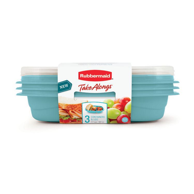 Bộ hộp đựng cơm Take along nhựa nguyên sinh màu xanh ( 3 size 887ML) Rubbermaid USA