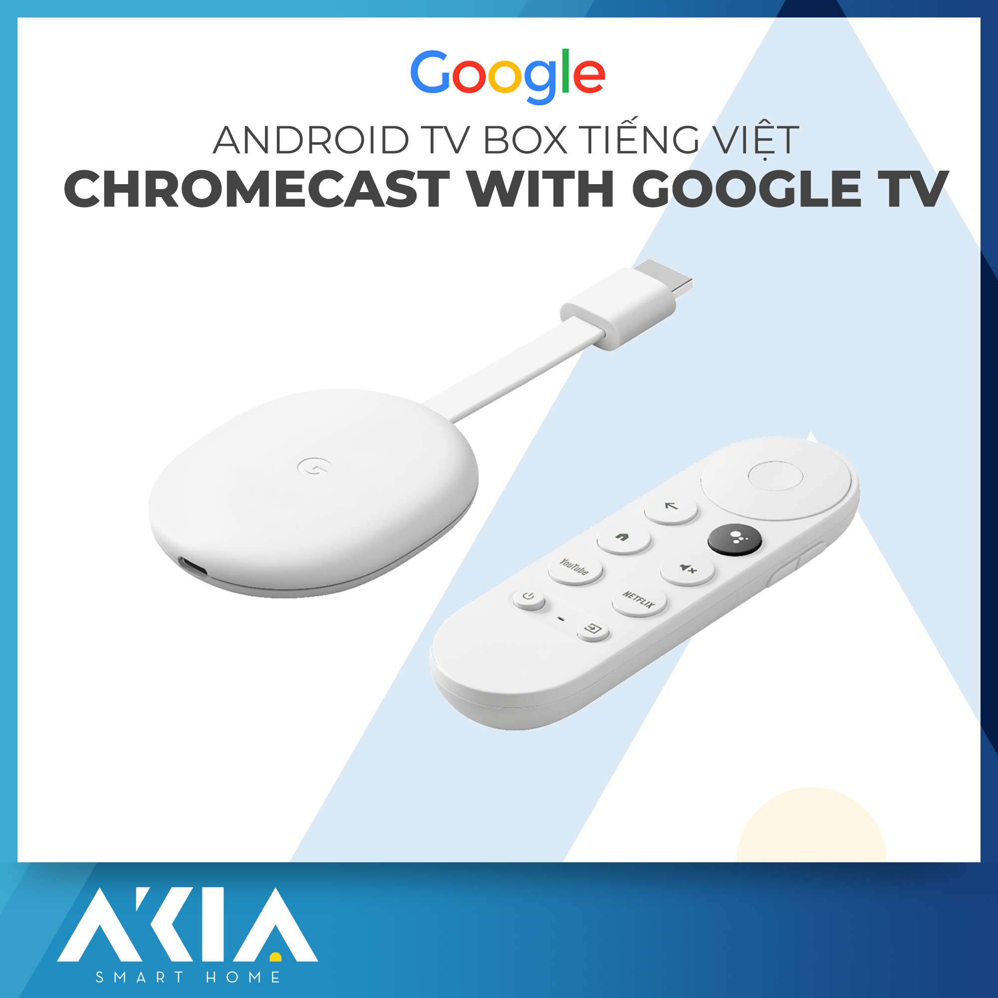 Chromecast with Google TV - Android TV Box biến TV thường thành Smart TV, Google Chrome Cast có Remote ra lệnh Tiếng Việt