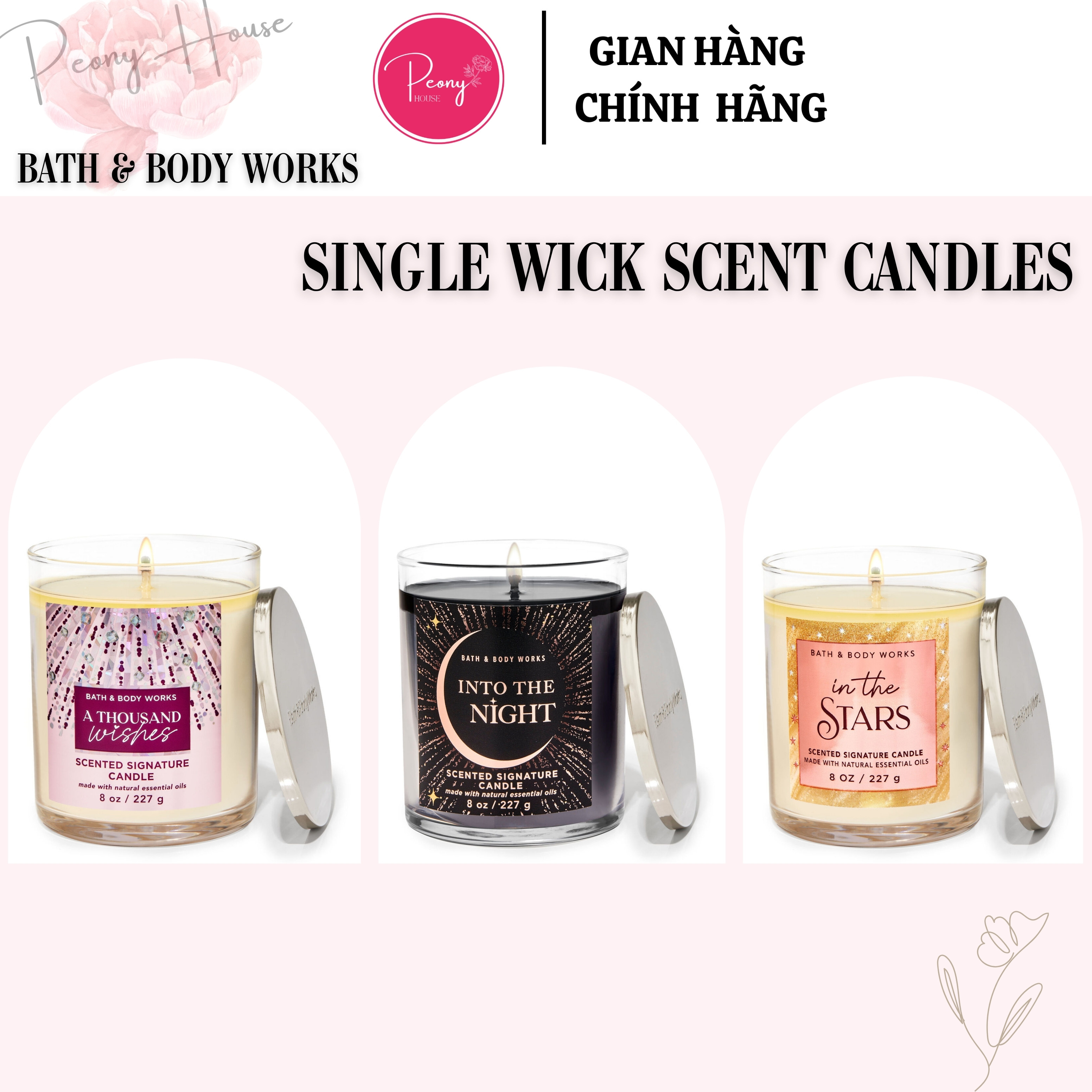 Nến thơm  Bath & Body Work 1 bấc- BBW single wick candles