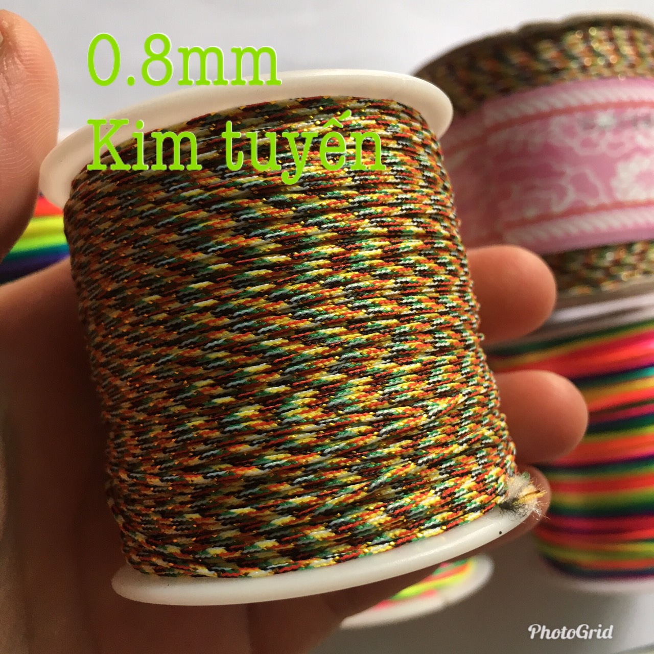 🌿🌿 Cuộn dù thổ cẩm (dây ngũ sắc Tây Tạng) size 0.8-2mm thắt vòng tay