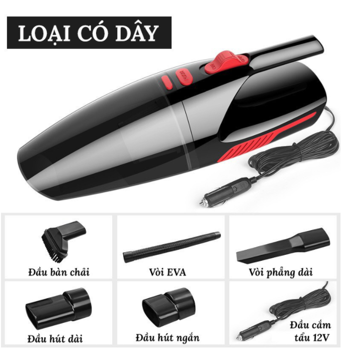 máy hút bụi cầm tay mini có dây cho ô tô - Phụ Kiện Đồ Chơi Ô Tô Xe Hơi EUNOIA
