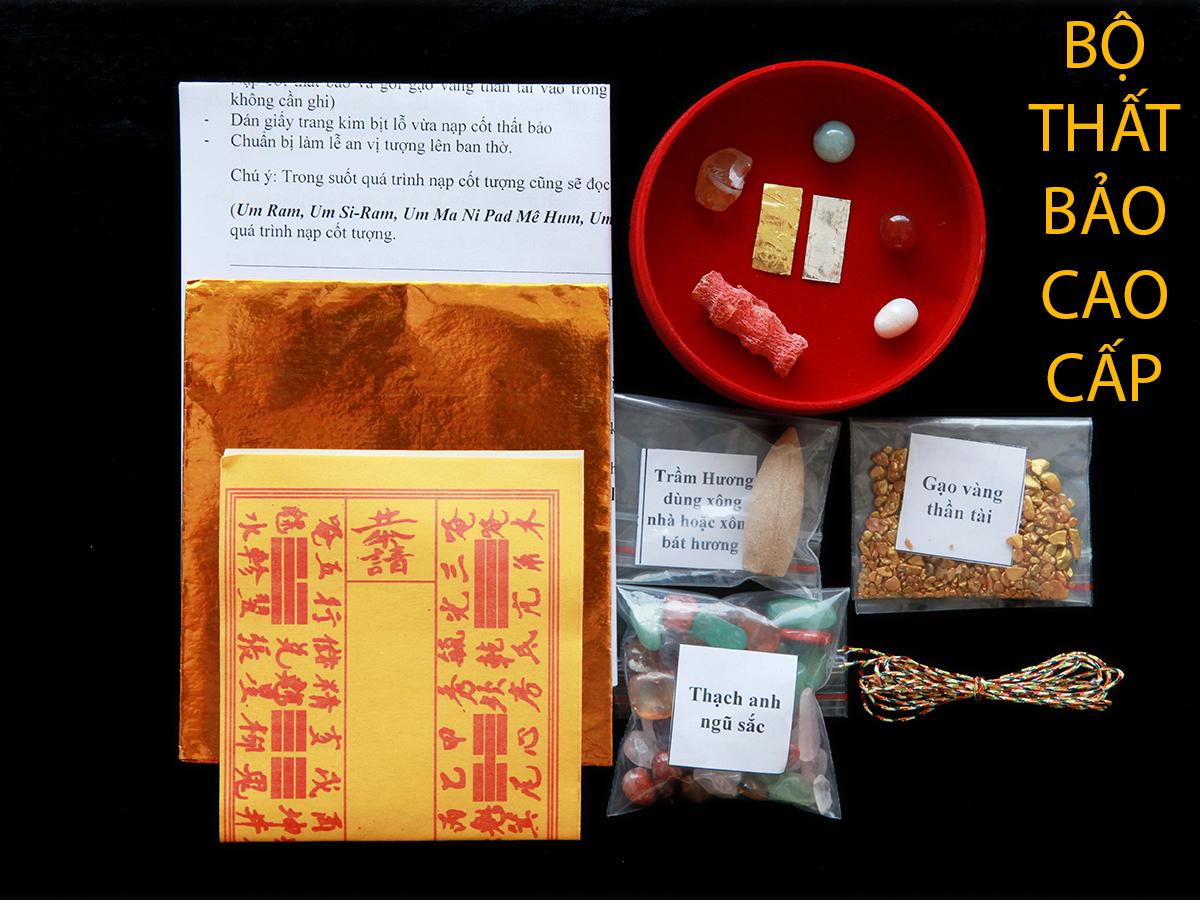 Bộ thất bảo cao cấp - cốt bát hương, cốt bát nhang, cốt tượng