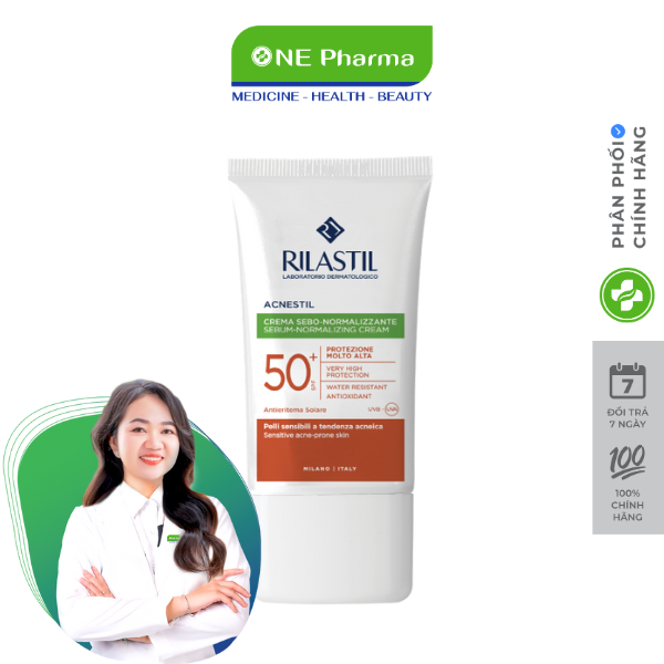 Kem Chống Nắng Rilastil Acnestil Sebum-Normalizing Cream SPF50+ Kiểm Soát Nhờn Cho Da Mụn - 40ml