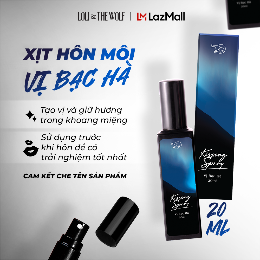 Xịt Thơm Miệng Kissing Spray Loli The Wolf Vị Chocomint Ngọt Thơm Hương Bạc Hà 20ml