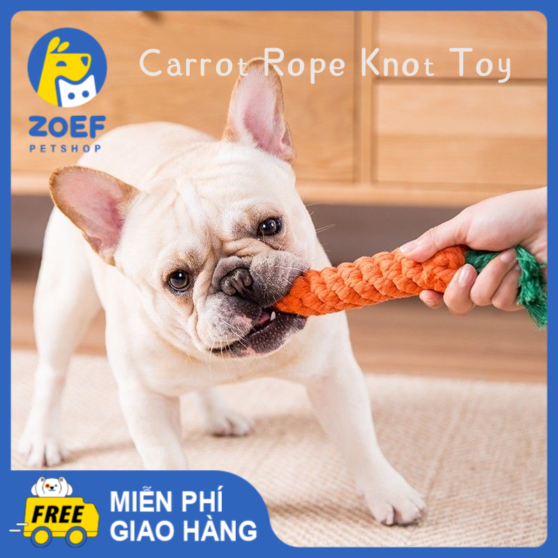 ZOEF Dog Chewing Rope Carrot Shape Dog Đồ chơi Nhai Cà rốt Dây thừng LI0219