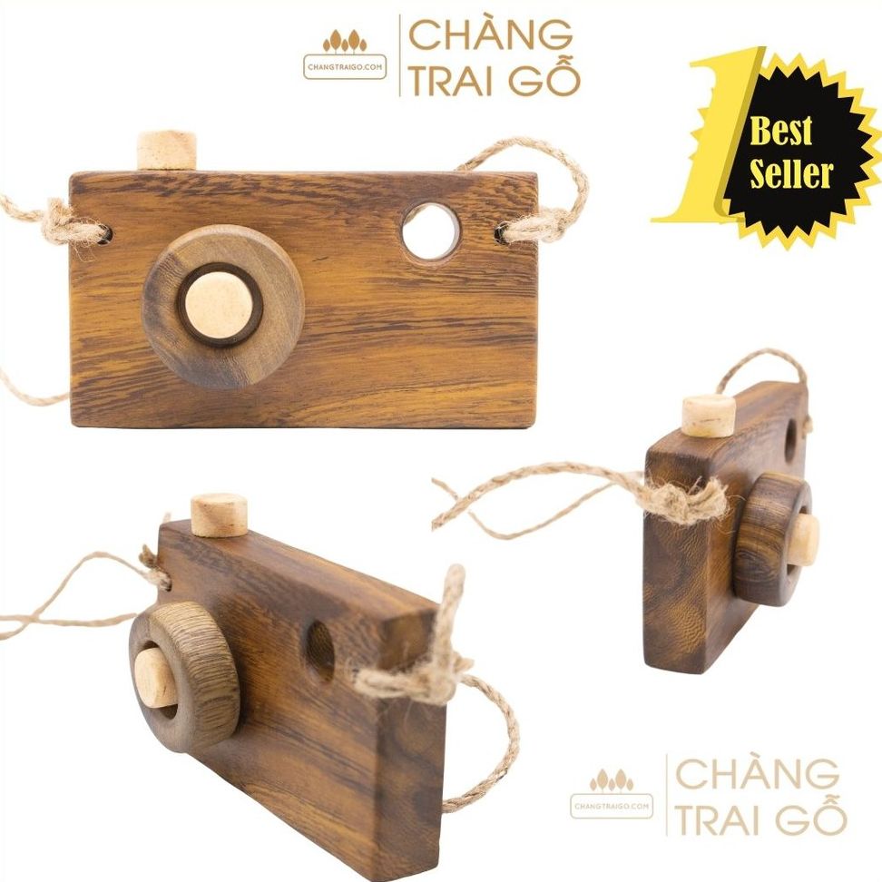 Đồ chơi mô hình máy ảnh bằng gỗ - chàng trai gỗ