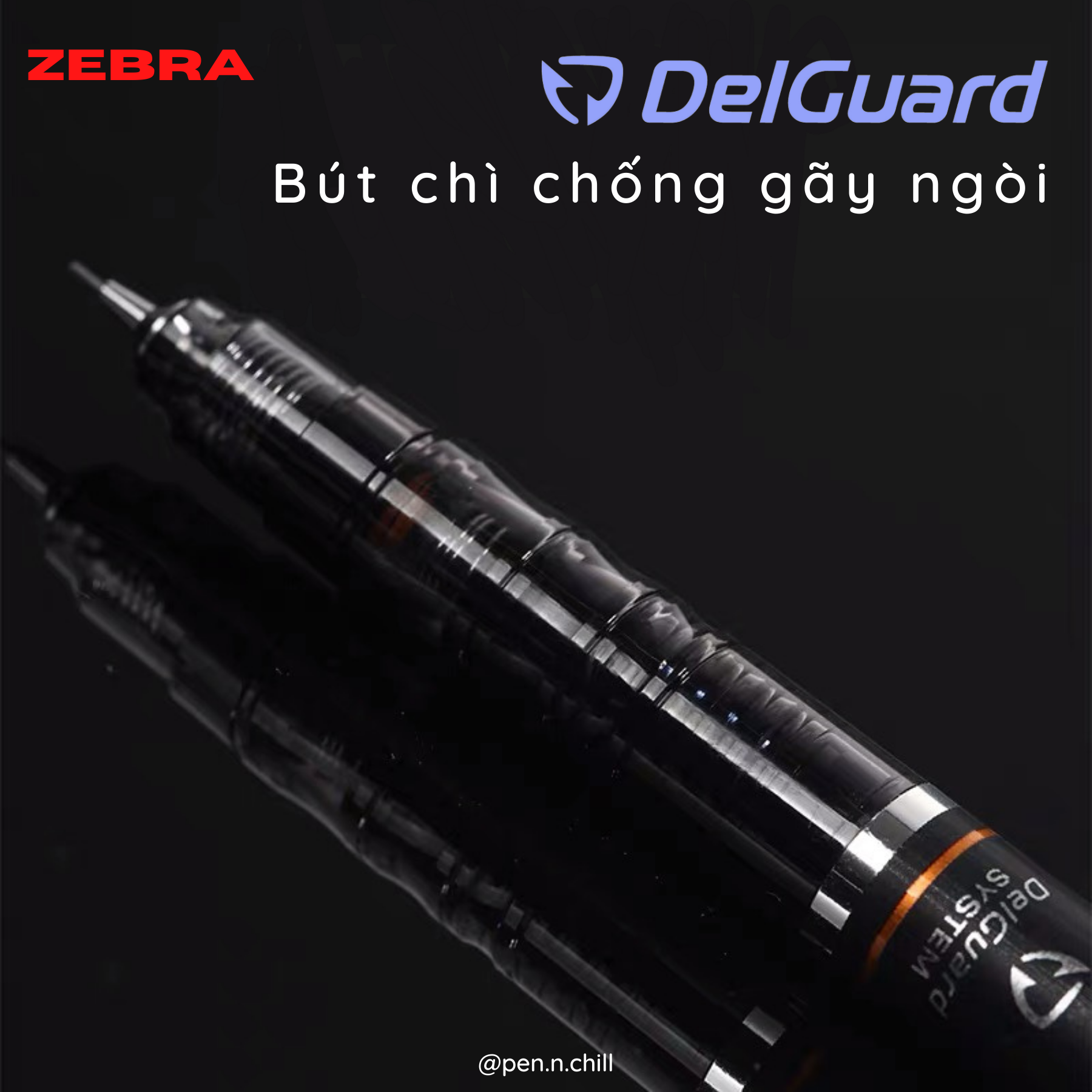 Bút chì chống gãy ngòi kẹt chì zebra delguard - cỡ ngòi 0.5mm
