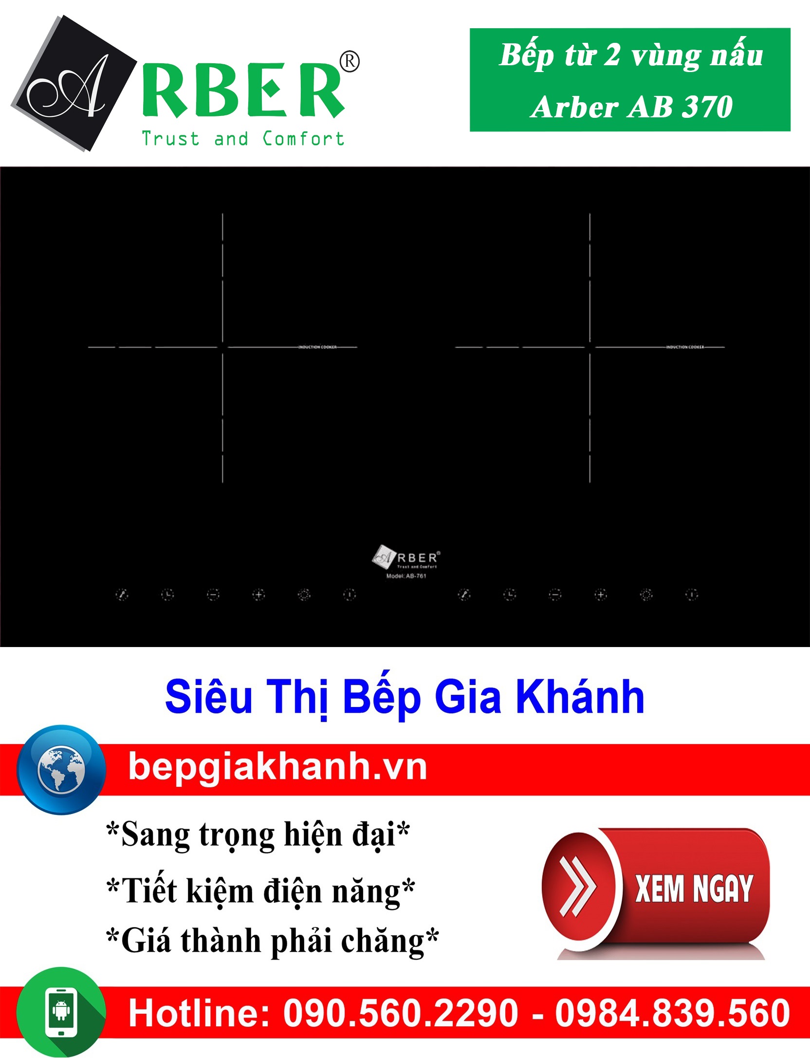[HCM]Bếp từ đôi Arber AB 370, bếp từ, bếp điện từ, bếp từ đôi, bếp điện từ đôi, bếp từ giá rẻ, bếp điện từ giá rẻ, bếp từ đơn, bep tu don, bep tu