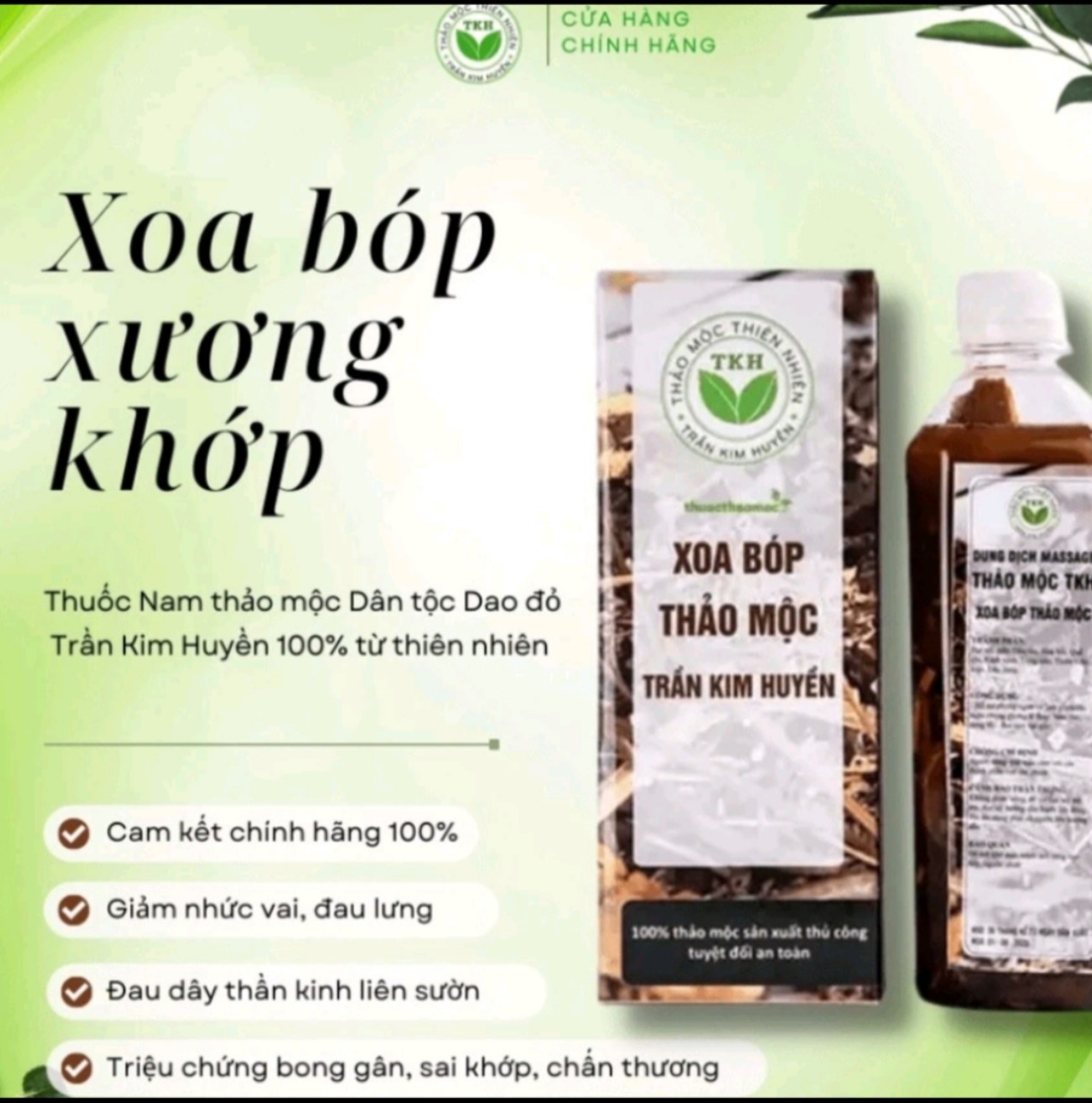 Thảo mộc xoa bóp xương khớp trần kim huyển giảm nhức mỏi