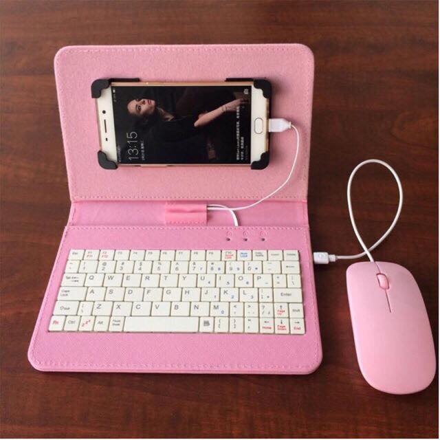 Combo bao da bàn phím kèm chuột cho điện thoại, máy tính bảng từ 4.5-8 inch- Bao da bàn phím điện thoại android- Bao da bàn phím điện thoại, ipad có chuột