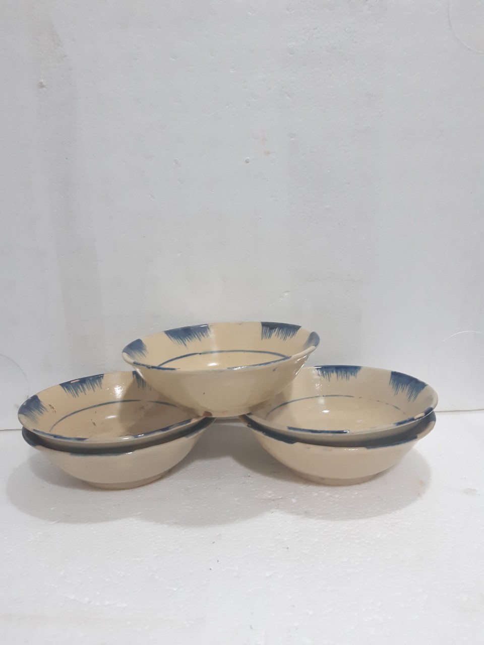 Set 5 Tô kiểu xưa đá phết xanh nhỏ 16 cm