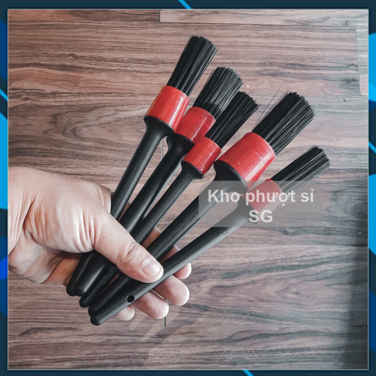 Bộ 5 cọ chổi rửa xe đa năng đủ kích cỡ vệ sinh xe máy ôtô - cọ lông vệ sinh chi tiết xe