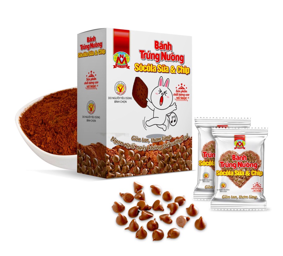 90g 2 Hộp Bánh Trứng Nướng Socola Chip Giòn Tan Ít Ngọt