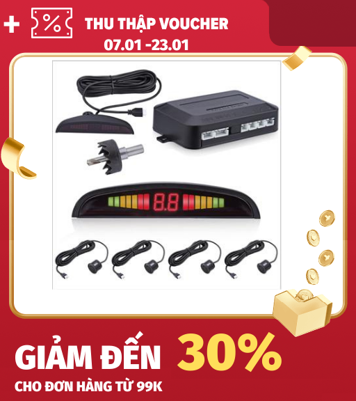 Cảm biến lùi 4 mắt cảnh báo va chạm xe hơi ô tô ĐÃ KÈM MŨI KHOAN đủ màu xe