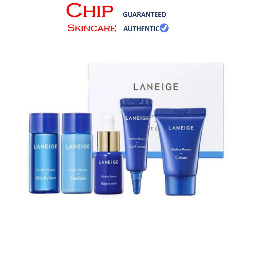 Bộ kit dưỡng mini tái tạo,chống lão hóa Laneige Perfect Renew Trial Kit - Chip Skincare