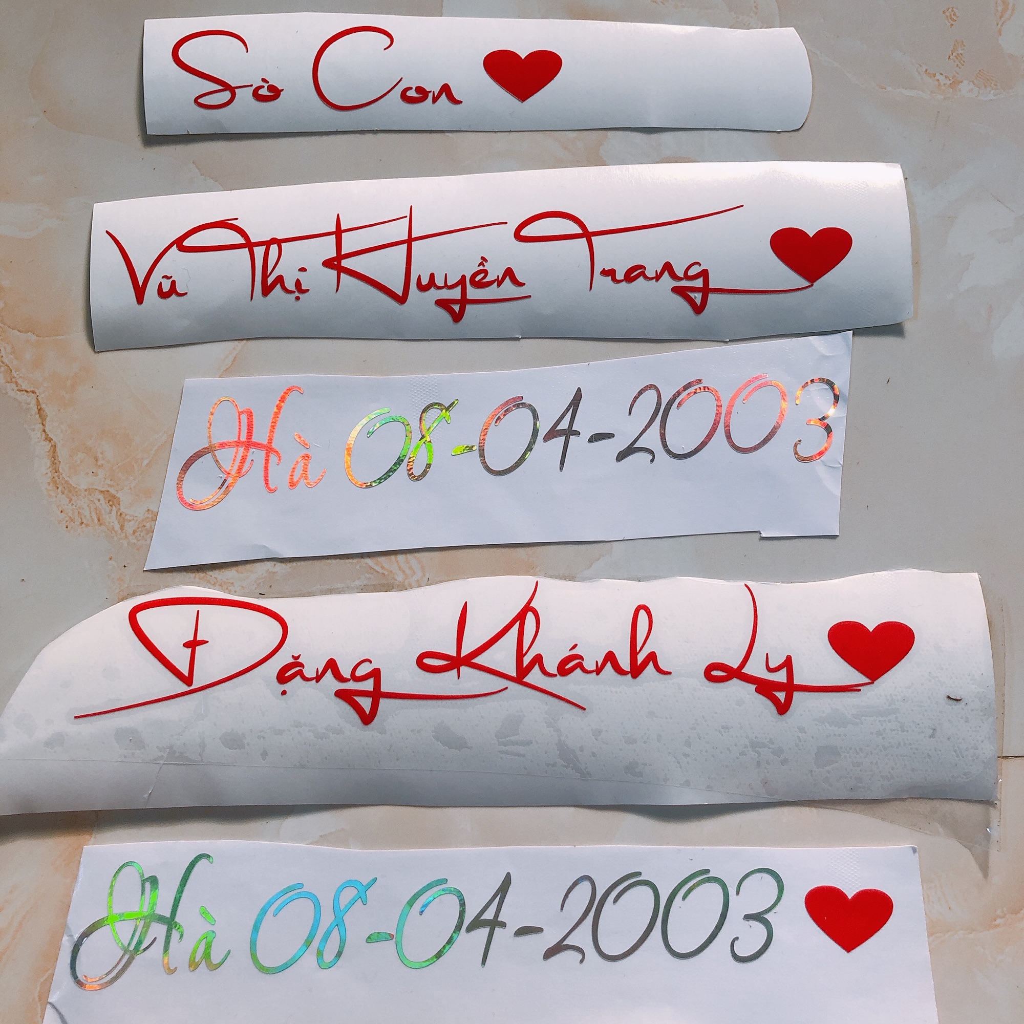 Tem chữ kí theo yêu cầu