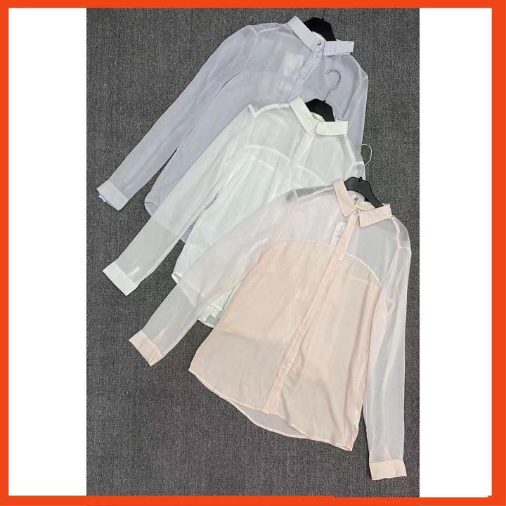 Áo Bershka Áo Sơ Mi Dài Tay Ba Màu Cho Nữ