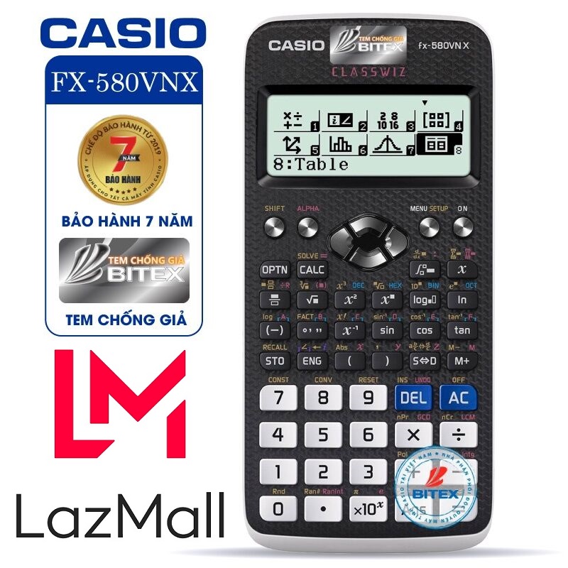 LazMall Máy Tính - Máy Tính Khoa Học Casio 580VNX - Máy Tính Chính Hãng Dành Cho Học Sinh- Sinh viên Hàng Casio Thái Lan, Máy Tính Casio FX 580VNX - Chính Hãng Nhập Khẩu Thái Lan - 521 Tính Năng Có Thể Chuyển Đổi Tiếng Việt - Team Và Phiếu Bảo Hành 7 Năm
