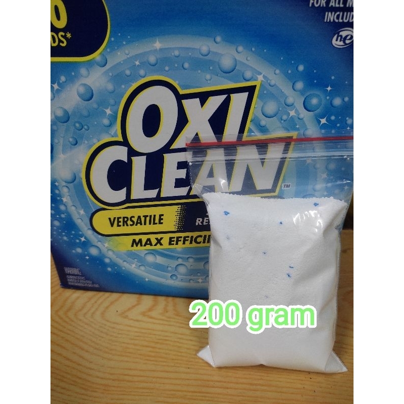 Bột tẩy trắng OXICLEAN chia lẻ, không hộp, đựng trong túi zip tẩy lồng máy giặt-500g