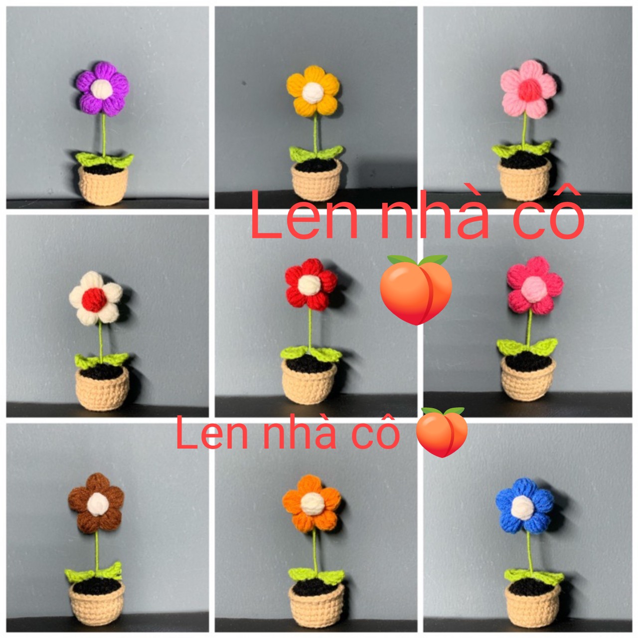 Chậu hoa len handmade decor xinh xinh🌸
