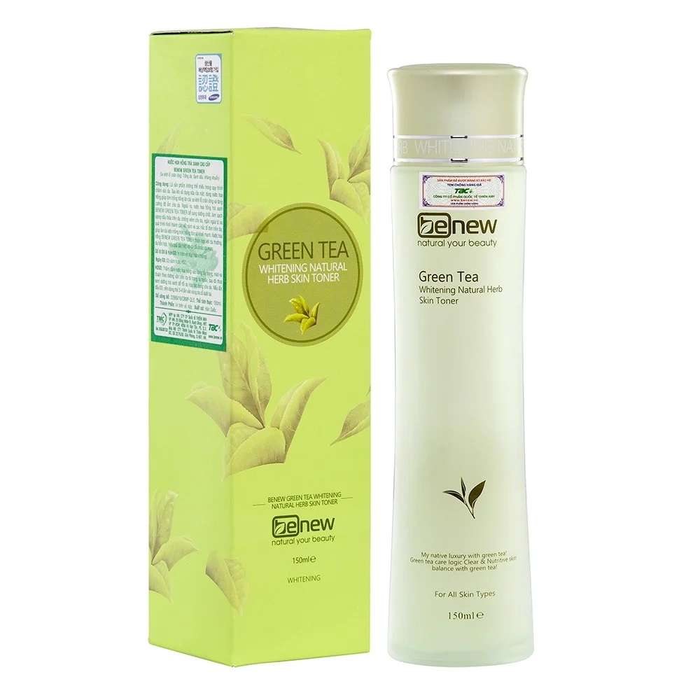 Nước hoa hồng dưỡng trắng da sạch mụn trà xanh Benew Toner Greentea 150ml