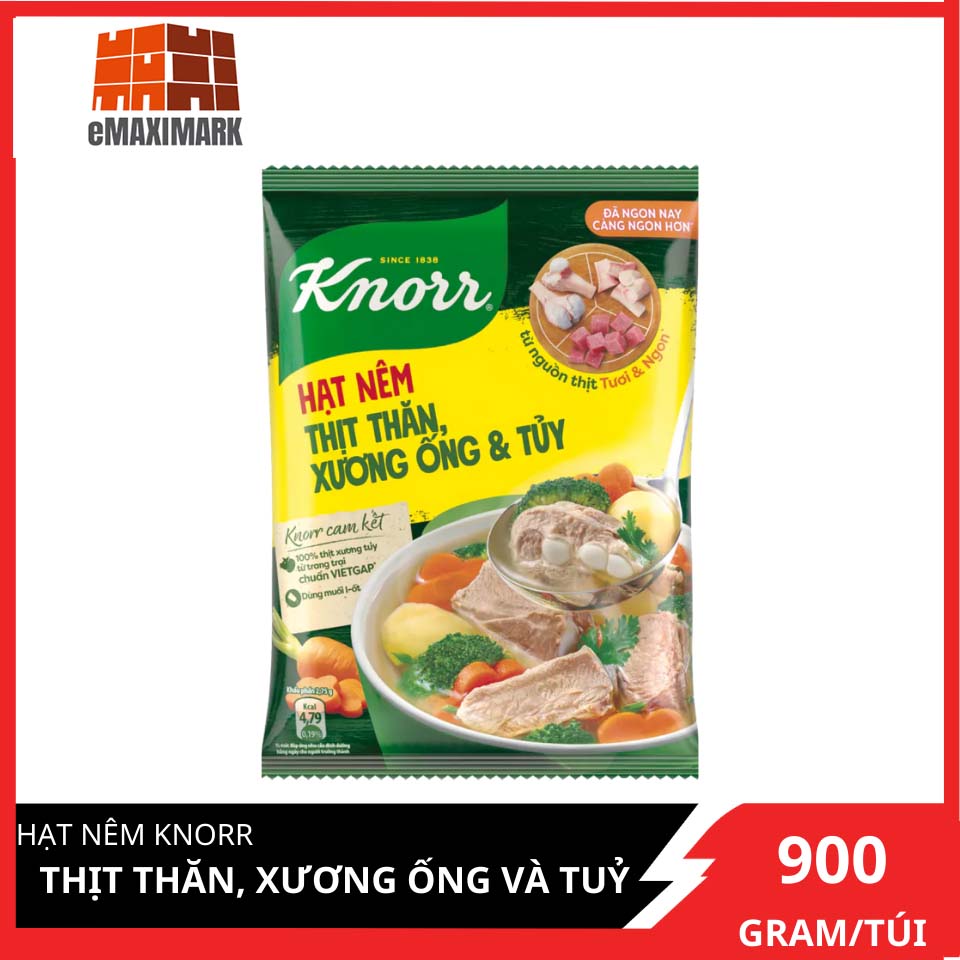 [HCM ship 2h] Hạt Nêm Knorr Thịt Thăn (Xương Ống & Tủy) Gói 900G