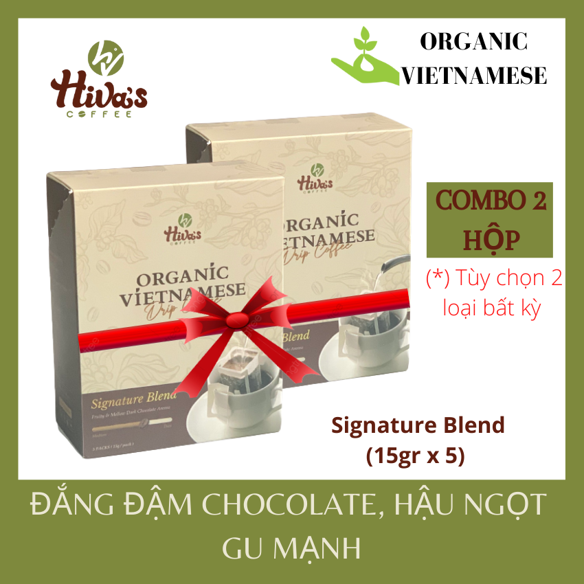 Cà phê phin giấy nguyên chất Hiva s Coffee Organic Vietnamese Đậm đắng