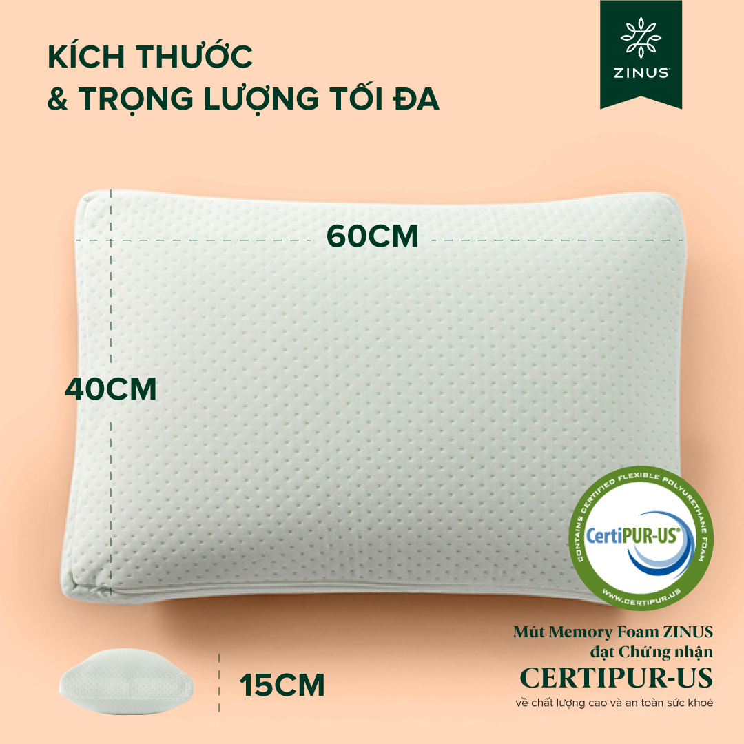 Gối Cao Su Non Kết Hợp Gòn Tơ Tằm - Dual Side Memory Foam Pillow