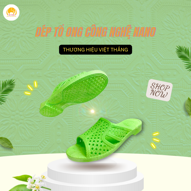 Dép tổ ong cao cấp dành cho nam - Công nghệ Nano - Chống hôi chân, bám bẩn - Việt Thắng