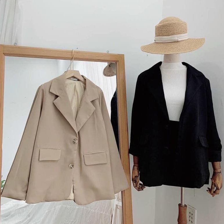 (ẢNH THẬT) Áo blazer dài tay 2 lớp, áo blazer trơn, áo vest nữ, áo blazer vest nữ hàn quốc, TUỆ LÂM, áo khoác nữ, áo blazer from rộng đi học, áo blazer ulzzang, áo cardigan nữ, áo vest hàn quốc